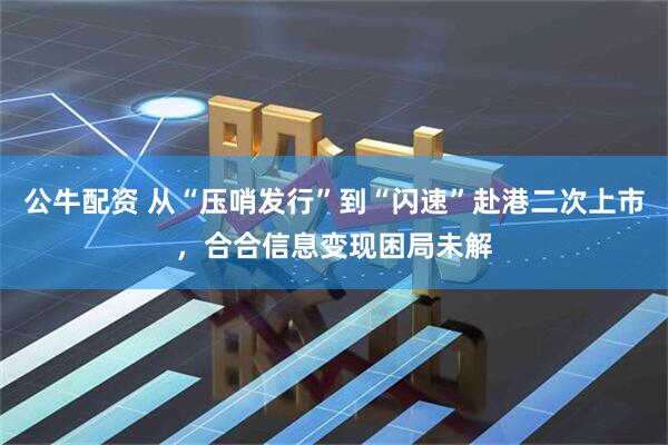 公牛配资 从“压哨发行”到“闪速”赴港二次上市，合合信息变现困局未解